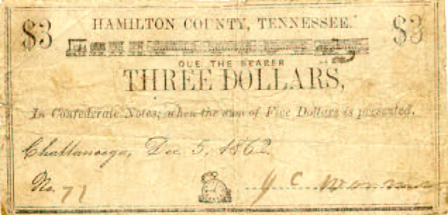 Chatt - Hamilton Co J C Warner $3